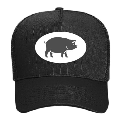 HC - Adult 5 Panel Mid Profile Mesh Back Trucker Hat Thumbnail